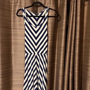 The Limited Navy and White Chevron Maxi Dress